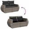 vidaXL 8 Piece Garden Sofa Set with Cushions Grey Poly Rattan