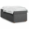 vidaXL Box Spring Bed with Mattress Dark Grey King Single Fabric