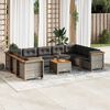 vidaXL 10 Piece Garden Sofa Set with Cushions Grey Poly Rattan