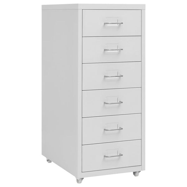 vidaXL Mobile File Cabinet Grey 28x41x69 cm Metal