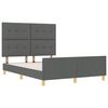 vidaXL Bed Frame with Headboard Dark Grey 137 x 190 cm Fabric