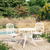 vidaXL 3 Piece Bistro Set Cast Aluminium White