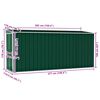 vidaXL Wall-mounted Garden Shed Green 118x382x178 cm Galvanised Steel