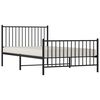 vidaXL Metal Bed Frame without Mattress with Footboard Black 107x203cm