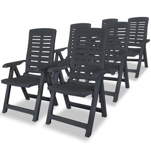 vidaXL Reclining Garden Chairs 6 pcs Plastic Anthracite