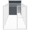 vidaXL Dog House with Run Anthracite 165x659x181 cm Galvanised Steel