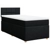 vidaXL Box Spring Bed with Mattress Black King Single Fabric