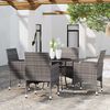 vidaXL 5 Piece Garden Dining Set Poly Rattan Grey