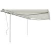 vidaXL Manual Retractable Awning with Posts 4x3 m Cream
