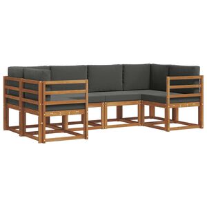 vidaXL Outdoor Sofa Set 6 pcs Natural and Anthracite