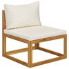 vidaXL 10 Piece Garden Lounge Set with Cushion Cream Solid Acacia Wood
