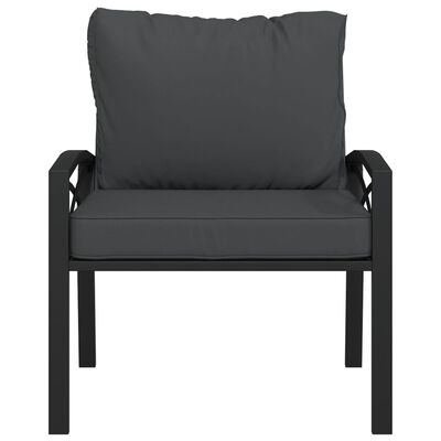 vidaXL Garden Chairs with Grey Cushions 2 pcs 68x76x79 cm Steel
