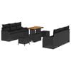 vidaXL Garden Sofa Set with Cushion with Storage 9 pcs Black