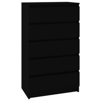 vidaXL Drawer Cabinet Black 60x36x103 cm Engineered Wood