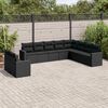 vidaXL 10 Piece Garden Sofa Set with Cushions Black Poly Rattan