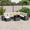 vidaXL 9 Piece Garden Sofa Set with Cushions Black Poly Rattan