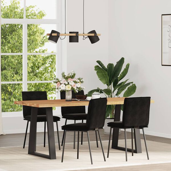 vidaXL Dining Chairs 4 pcs Black Velvet