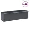 vidaXL Flower Boxes for Euro Pallets 12 pcs Grey 36x13,5x9,5 cm PP