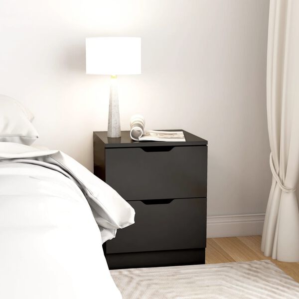 vidaXL Bedside Cabinet Black 40x40x50 cm Engineered Wood