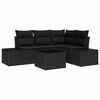 vidaXL Garden Sofa Set 5 pcs Black Poly Rattan