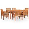 vidaXL 7 Piece Outdoor Dining Set with Cushions Solid Acacia Wood