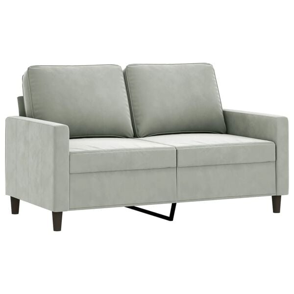 vidaXL 4 Piece Sofa Set with Cushions Light Grey Velvet
