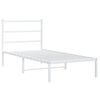 vidaXL Metal Bed Frame without Mattress with Headboard White 90x190cm