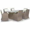 vidaXL 7 Piece Garden Dining Set Poly Rattan Brown