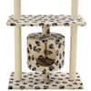 vidaXL Cat Tree with Sisal Scratching Posts 95 cm Beige Paw Prints