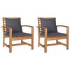 vidaXL Chair 2 Piece Brown and Dark Grey 65 x 60 x 76.5 cm