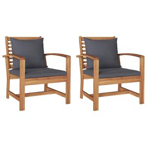 vidaXL Chair 2 Piece Brown and Dark Grey 65 x 60 x 76.5 cm