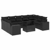 vidaXL 10 Piece Garden Sofa Set with Cushions Black Poly Rattan