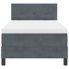 vidaXL Box Spring Bed Dark Grey and White 107 x 203 cm Fabric