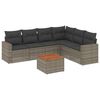 vidaXL 7 Piece Garden Sofa Set with Cushions Grey Poly Rattan