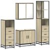 vidaXL 4 Piece Bathroom Furniture Set Sonoma Oak Engineered Wood