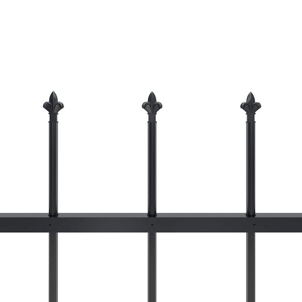vidaXL Garden Fence Woerden with Spear Top Steel 181x100 cm Black
