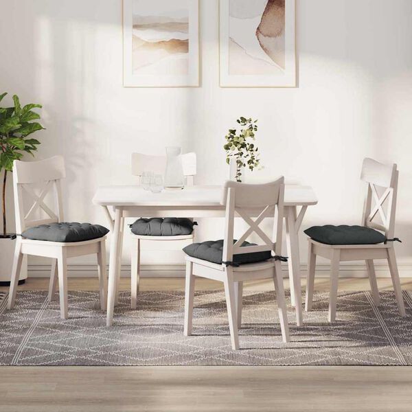 vidaXL Seat Cushions 4 pcs Dark Grey 40 x 40 x 6 cm Fabric