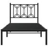vidaXL Metal Bed Frame without Mattress with Headboard Black 90x190cm