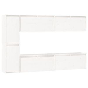 vidaXL TV Cabinets 6 pcs White Solid Wood Pine