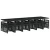 vidaXL 17 Piece Garden Dining Set with Cushions Black Poly Rattan
