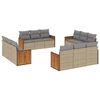 vidaXL 12 Piece Garden Sofa Set with Cushions Beige Poly Rattan