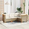 vidaXL 4 Piece Garden Sofa Set with Cushions Beige Poly Rattan