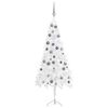 vidaXL Corner Artificial Christmas Tree LEDs&Ball Set White 150 cm PVC