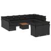 vidaXL 13 Piece Garden Sofa Set with Cushions Black Poly Rattan