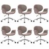 vidaXL Swivel Dining Chairs 6 pcs Taupe Fabric