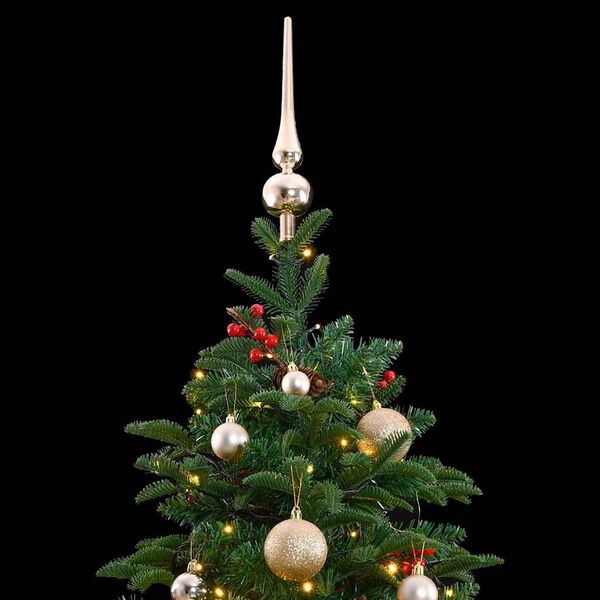 vidaXL Artificial Hinged Christmas Tree 300 LEDs & Ball Set 180 cm