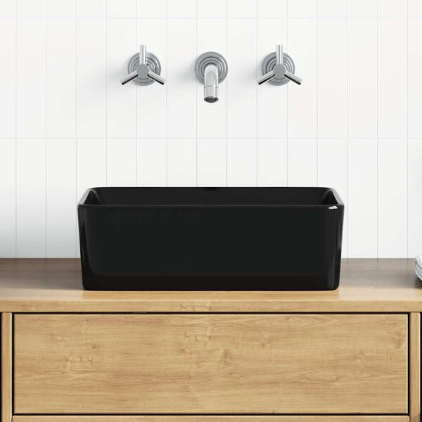 vidaXL Wash Basin 40x30x13 cm Ceramic Black