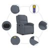 vidaXL Electric Stand up Massage Recliner Chair Dark Grey Velvet