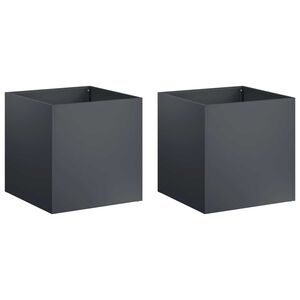vidaXL Garden Planter 2 pcs Anthracite 20 x 20 x 20 cm