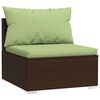 vidaXL 8 Piece Garden Lounge Set with Cushions Poly Rattan Brown